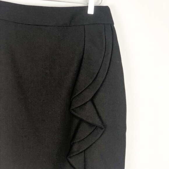 NWT The Limited Pencil Skirt Women's Size 6 Chocolate Brown Ruffled Midi - Picture 2 of 11